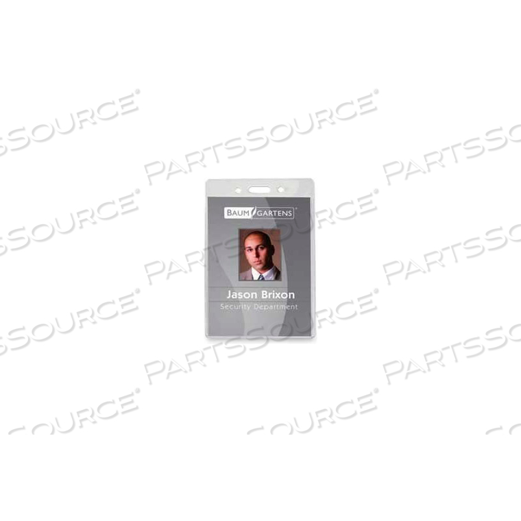 ID BADGE HOLDER, VERTICAL, 2-5/8" X 3-7/8", CLEAR, 50/PACK by Baumgartens