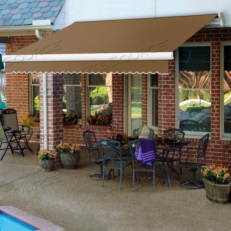 RETRACTABLE AWNING MANUAL 20'W X 10"H X 10'D TAN 