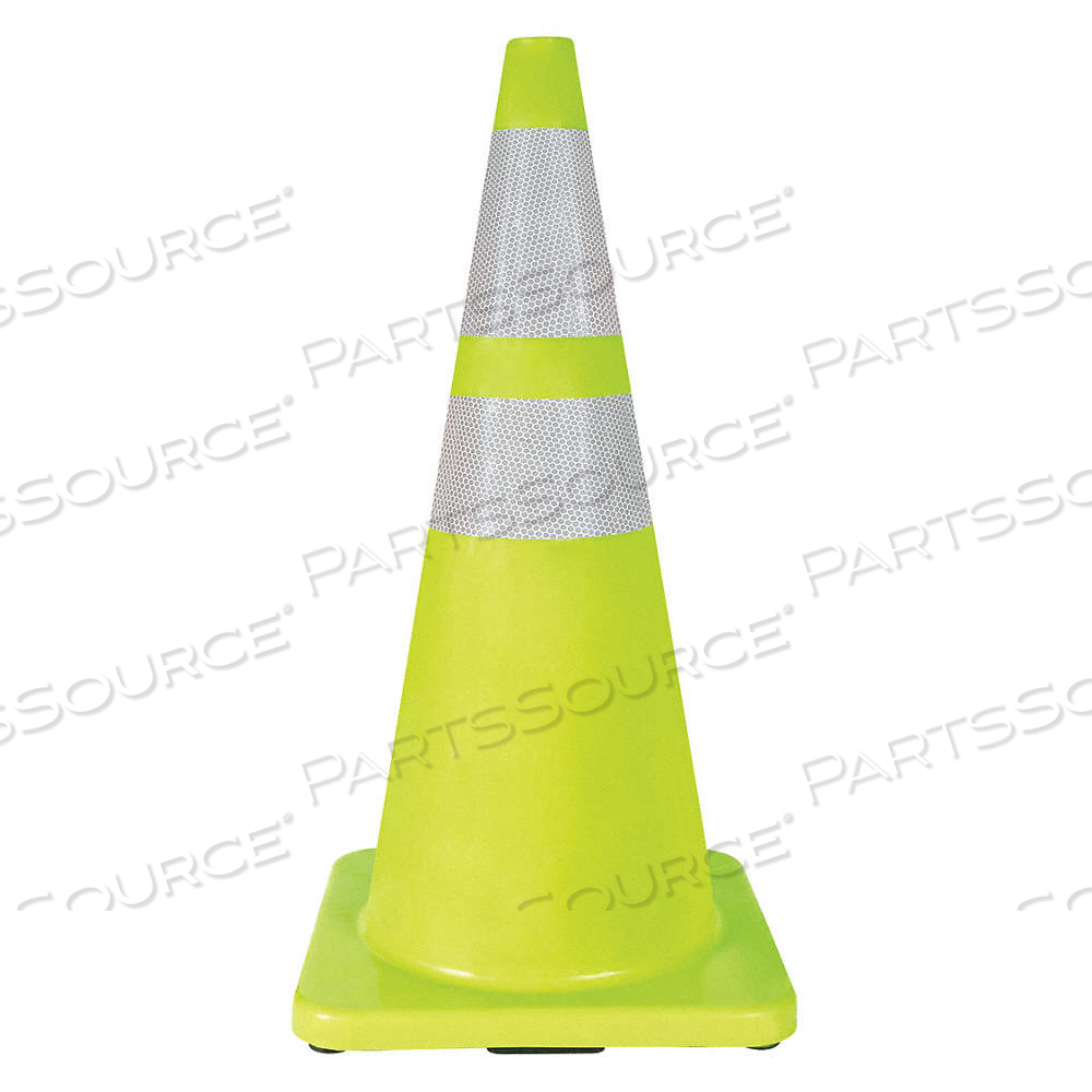 TRAFFIC CONE, NOT APPROVED FOR ROADWAY USE, REFLECTIVE, 28 IN CONE HT, LIME, STD CONE, PVC, BLANK by Approved Vendor TRAFFIC CONE, NOT APPROVED FOR ROADWAY USE, REFLECTIVE, 28 IN CONE HT, LIME, STD CONE, PVC, BLANK by Approved Vendor