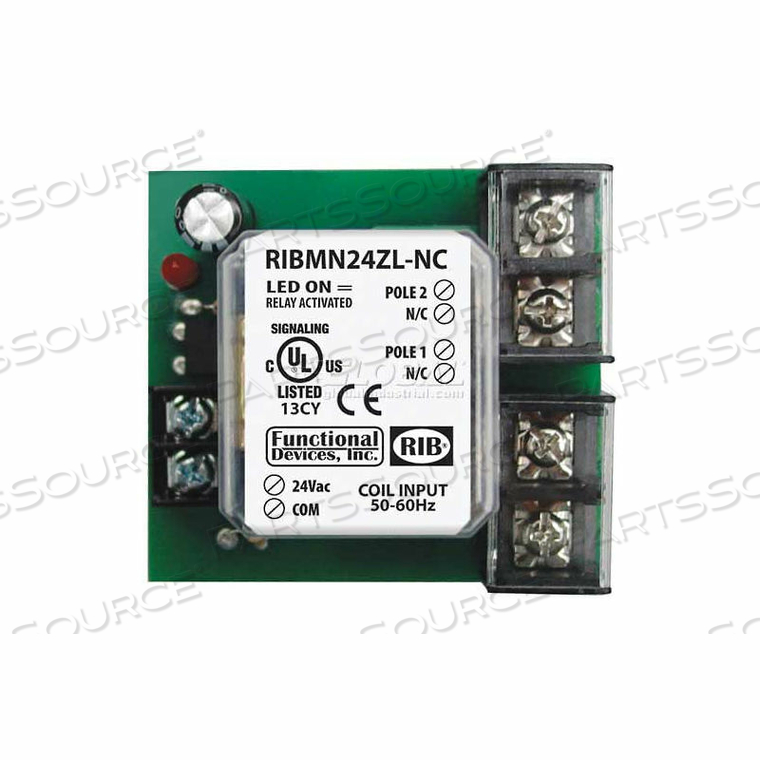 PANEL RELAY, 2.75" X 2.35", 30A, DPST-NC, 24AC/DC by RIB