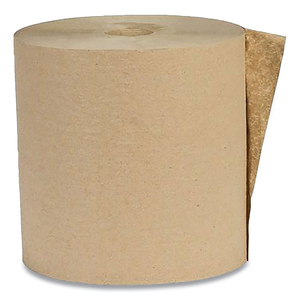 RECYCLED HARDWOUND PAPER TOWELS, 1-PLY, 1.8 CORE, 7.88 X 800 FT, KRAFT, 6 ROLLS/CARTON by Eco Green