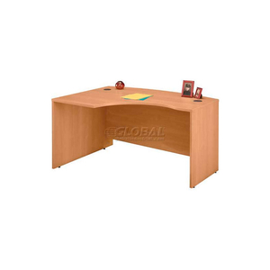 LEFT HAND WOOD DESK WITH BOW FRONT - LIGHT OAK - SERIES C by Bush Industries