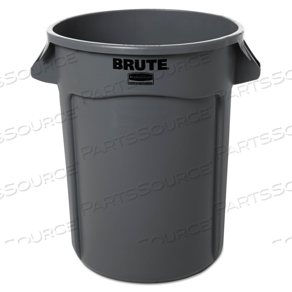 BRUTE ROUND CONTAINER WITHOUT LID, 32 GAL, HEAVY-DUTY PLASTIC, GRAY by Rubbermaid Medical Division