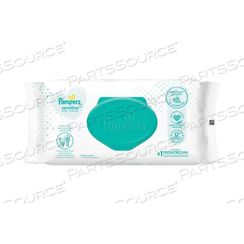 SENSITIVE BABY WIPES, 6.8 X 7,  UNSCENTED, WHITE by Pampers