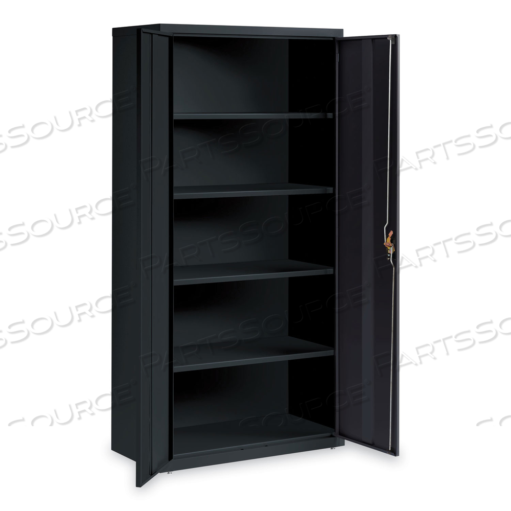 FULLY ASSEMBLED STORAGE CABINETS, 5 SHELVES, 36" X 18" X 72", BLACK 