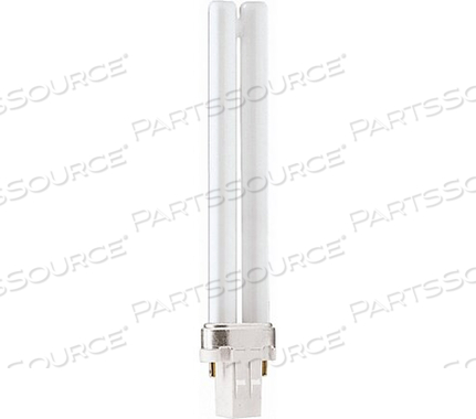 13W PL-S SHORT 2 PIN BASE COMPACT FLUORESCENT LAMP IN WHITE 