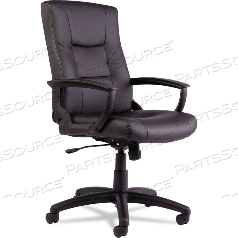 EXECUTIVE LEATHER CHAIR WITH SWIVEL - HIGH BACK - BLACK - YR SERIES 