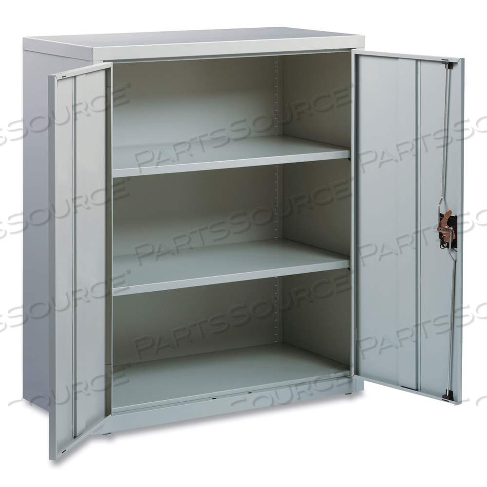 FULLY ASSEMBLED STORAGE CABINETS, 3 SHELVES, 36" X 18" X 42", LIGHT GRAY 