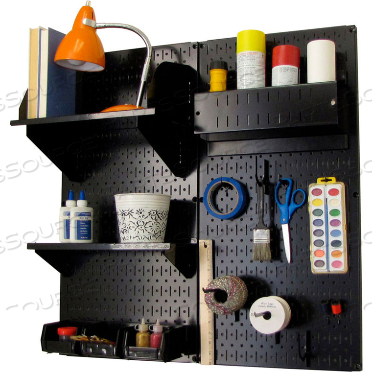 PEGBOARD HOBBY CRAFT ORGANIZER STORAGE KIT, BLACK, 32" X 32" X 9" by Wall Control Pegboard