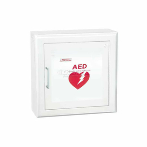 AED CABINET SEMI RECESSED, 3" ROLLED TRIM X 6 3/4", 85 DB AUDIBLE ALARM, STEEL by Activar Construction Products Group AED CABINET SEMI RECESSED, 3" ROLLED TRIM X 6 3/4", 85 DB AUDIBLE ALARM, STEEL by Activar Construction Products Group
