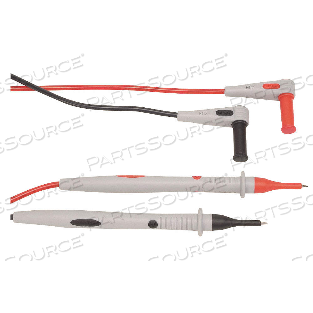 TEST LEADS, CAT III 1000V, PROBE, RIGHT ANGLE SHROUDED PLUG, 3 1/4 FT LG, PVC by Approved Vendor
