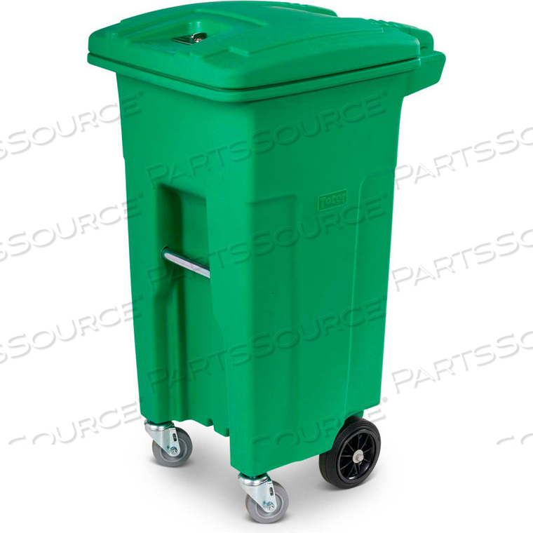 HEAVY DUTY 2-WHEEL ORGANIC WASTE TRASH CART W/ CASTERS, 32 GALLON, ORGANIC GREEN by Toter HEAVY DUTY 2-WHEEL ORGANIC WASTE TRASH CART W/ CASTERS, 32 GALLON, ORGANIC GREEN by Toter