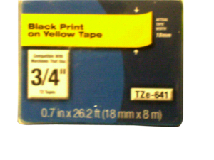 BROTHER TZE-641 3/4 IN BLACK ON YELLOW P-TOUCH TAPE by Brother