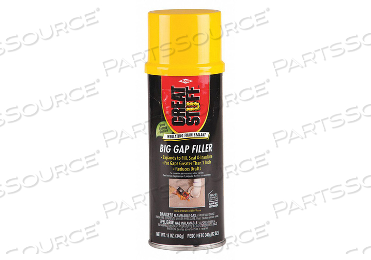 INSULATING SPRAY FOAM SEALANT, INSULATION VALUE R-3.7, APPLICATION INSULATION, COLOR CREAM, CONTAINER SIZE 12 OZ, CONTAINER TYPE AEROSOL CAN by Great Stuff