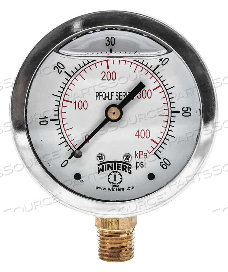 J1382 GAUGE PRESSURE 0 TO 60 PSI 2-1/2 IN. by Winters Instruments J1382 GAUGE PRESSURE 0 TO 60 PSI 2-1/2 IN. by Winters Instruments