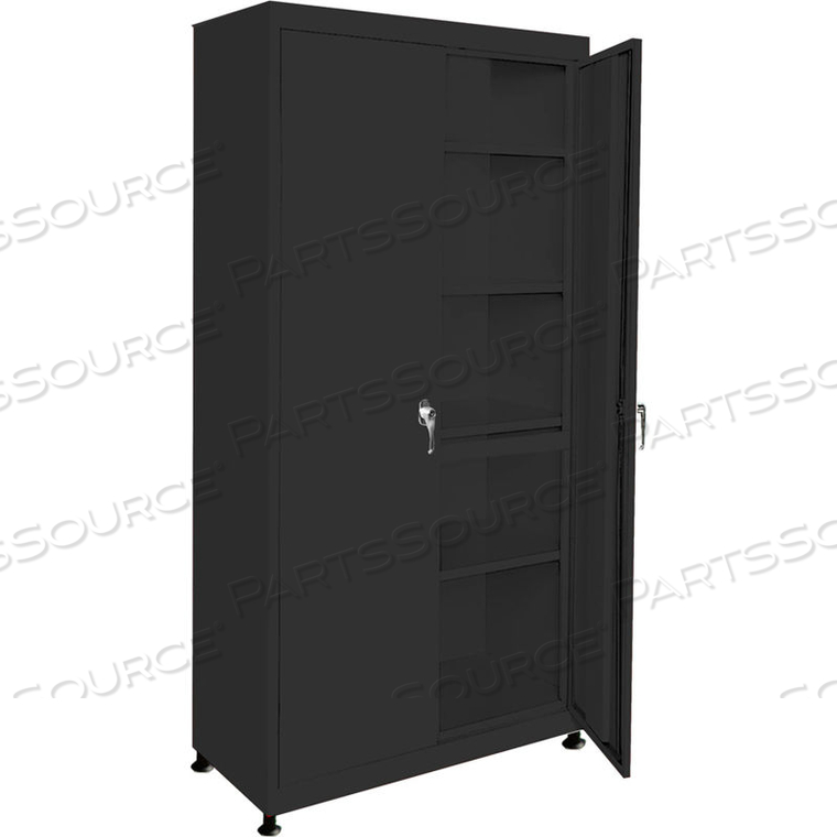 ALL-WELDED ANTIMICROBIAL BOOKCASE, 36"WX18"DX76"H, CHARCOAL 