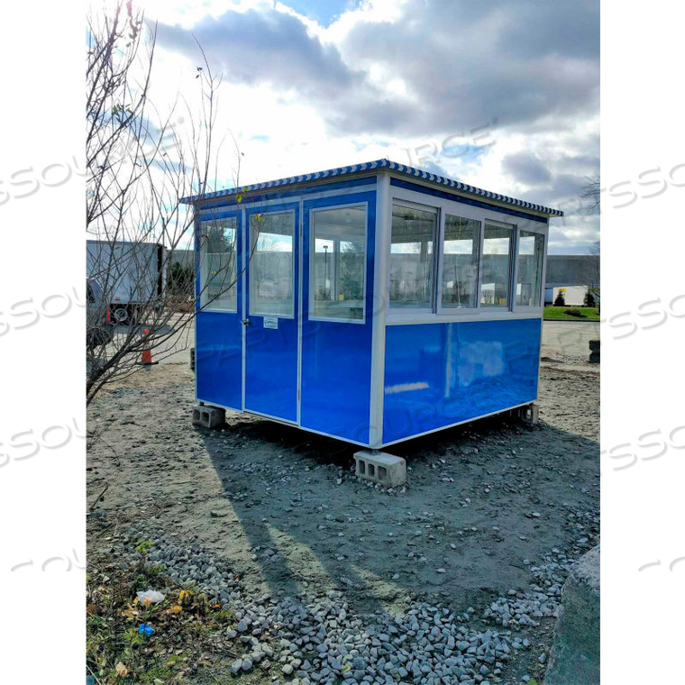 8'X8' GUARD BOOTH, BLUE - ECONOMY MODEL, PRE-ASSEMBLED by Guardian Booth LLC 8'X8' GUARD BOOTH, BLUE - ECONOMY MODEL, PRE-ASSEMBLED by Guardian Booth LLC
