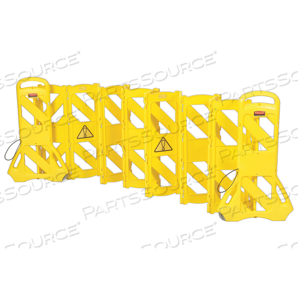 PORTABLE MOBILE SAFETY BARRIER, PLASTIC, 13 FT X 40", YELLOW by Rubbermaid Medical Division PORTABLE MOBILE SAFETY BARRIER, PLASTIC, 13 FT X 40", YELLOW by Rubbermaid Medical Division