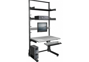 COMPUTER WORKSTATION 2 SHELF by Hergo