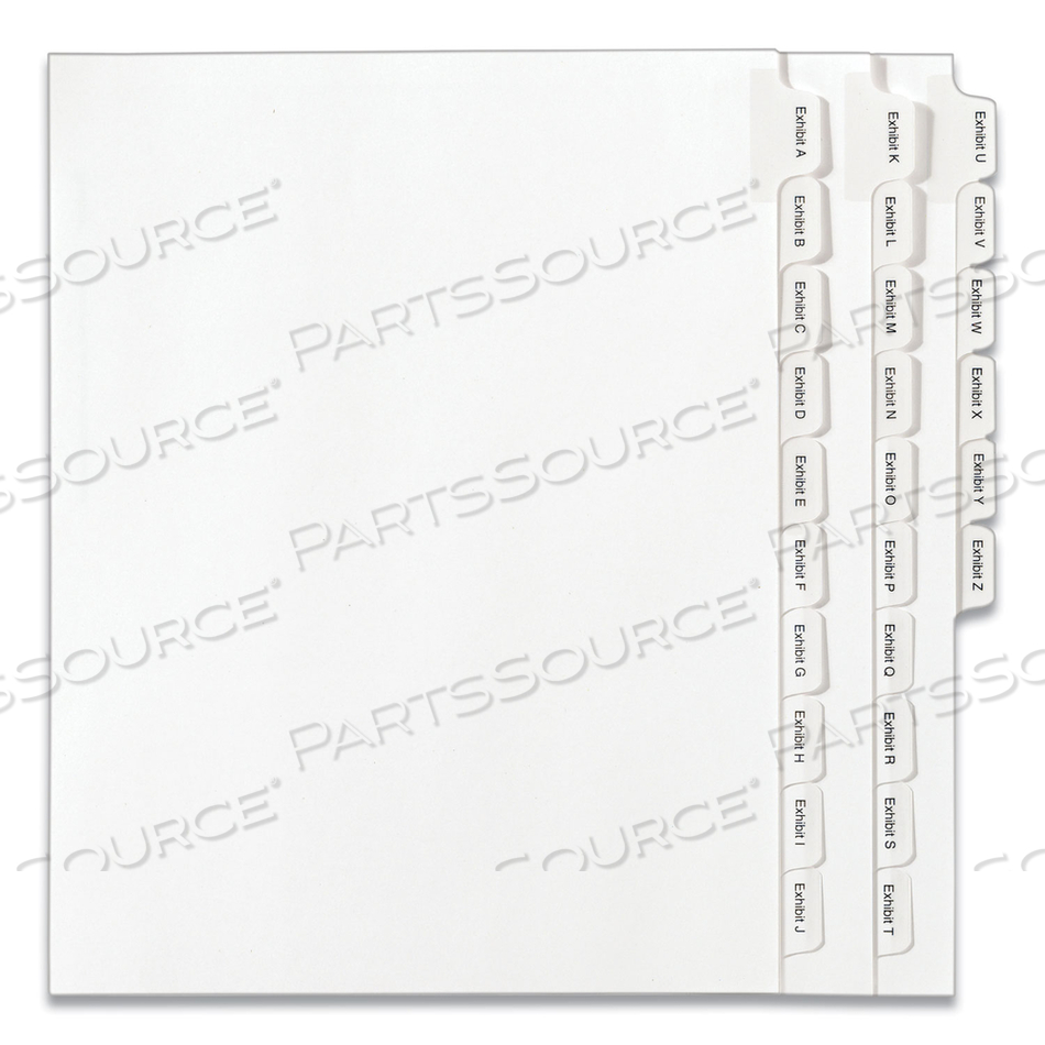 A TO Z LEGAL EXHIBIT DIVIDER, PRINTED A TO Z, 8.5"X11", 1 TAB/25 SETS, WHITE/WHITE by Avery