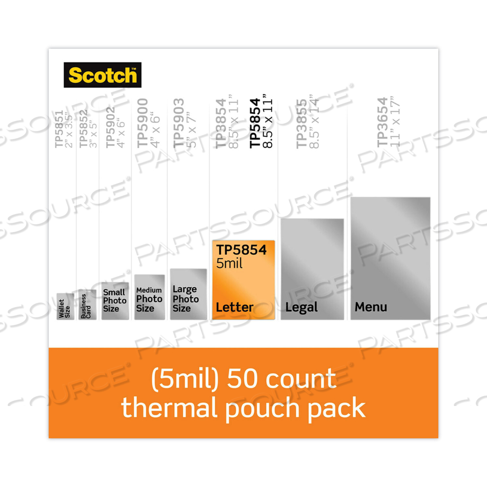 POUCH THERMAL LAMINATOR 5MM PK50 by 3M Consumer