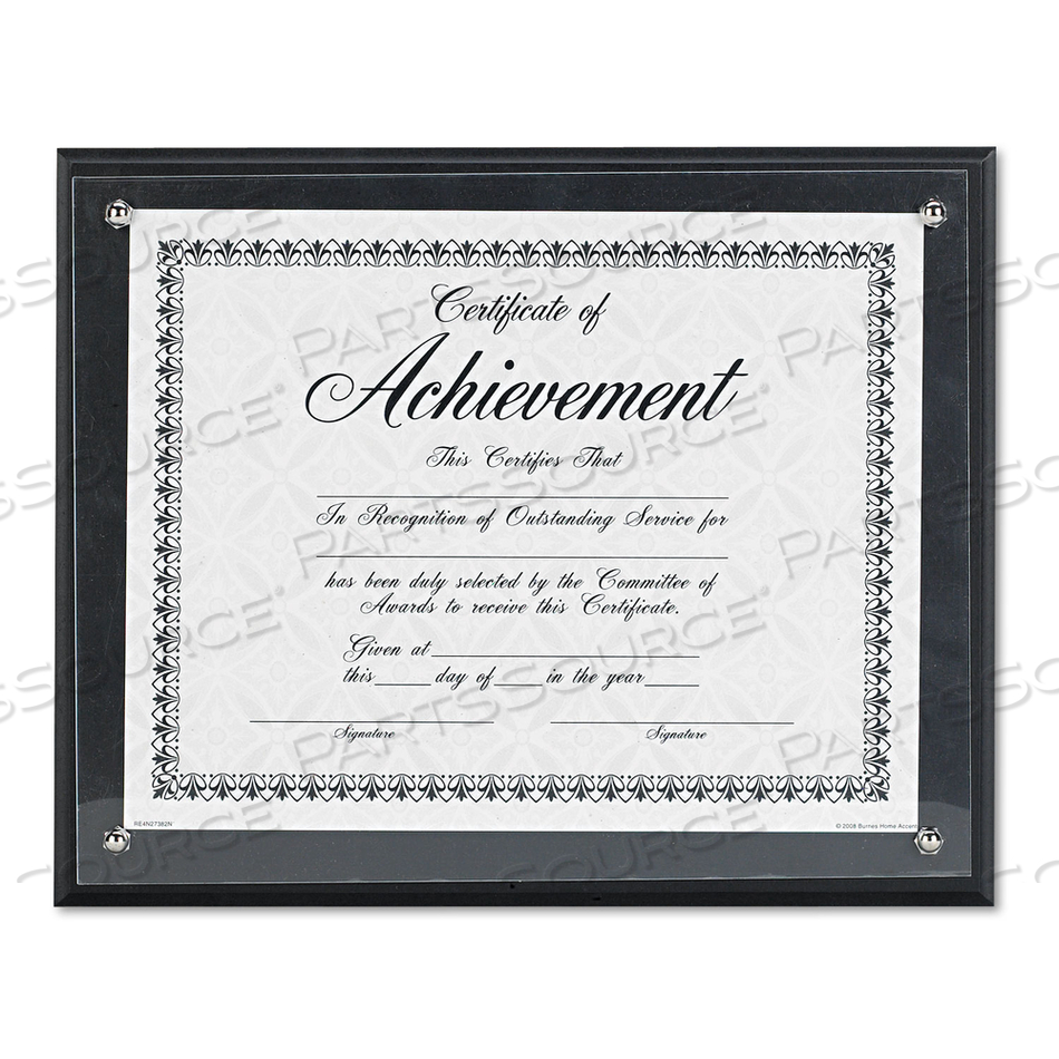 AWARD PLAQUE, WOOD/ACRYLIC FRAME, UP TO 8.5 X 11, BLACK 