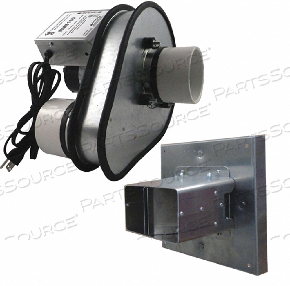 RADON VAC SIDE WALL RADON MITIGATION SYSTEM INCLUDES SIDE WALL HOOD by Tjernlund