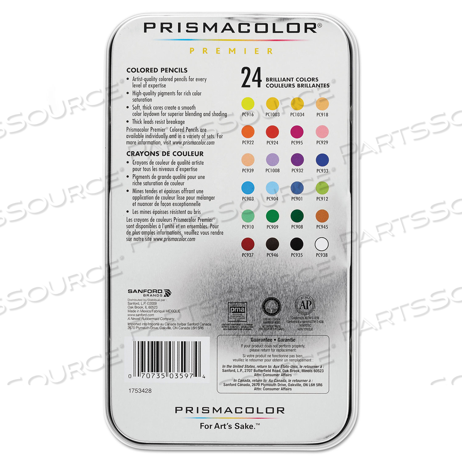 PREMIER COLORED PENCIL, 3 MM, 2B (#1), ASSORTED LEAD/BARREL COLORS by Prismacolor PREMIER COLORED PENCIL, 3 MM, 2B (#1), ASSORTED LEAD/BARREL COLORS by Prismacolor