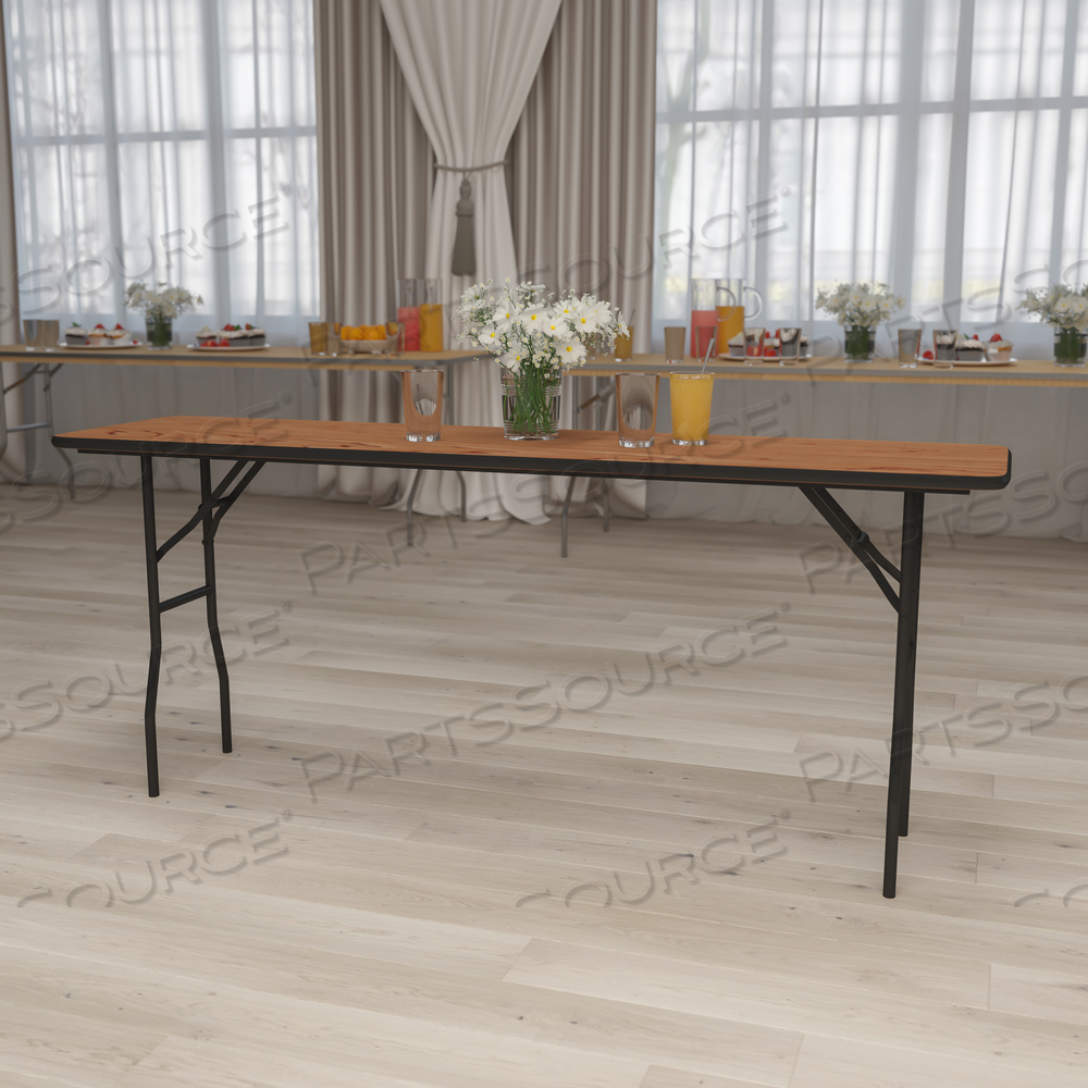 GAEL 6-FOOT RECTANGULAR WOOD FOLDING TRAINING / SEMINAR TABLE WITH SMOOTH CLEAR COATED FINISHED TOP by Flash Furniture