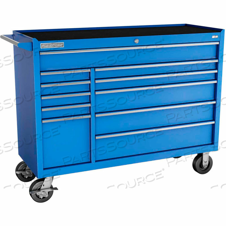 CHAMPION FMPRO 54"W X 20"D X 42-1/2"H 11 DRAWER BLUE ROLLER CABINET by Independent Design Inc CHAMPION FMPRO 54"W X 20"D X 42-1/2"H 11 DRAWER BLUE ROLLER CABINET by Independent Design Inc