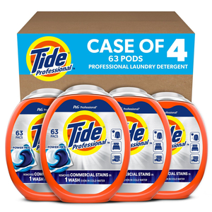 COMMERCIAL POWER PODS LAUNDRY DETERGENT, 63 LIQUID PODS/TUB, 4 TUBS/CARTON by Tide