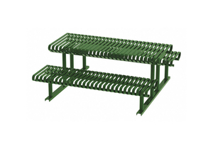 PICNIC TABLE GREEN 71-1/2IN.D 77-1/2IN.W by Graber Manufacturing