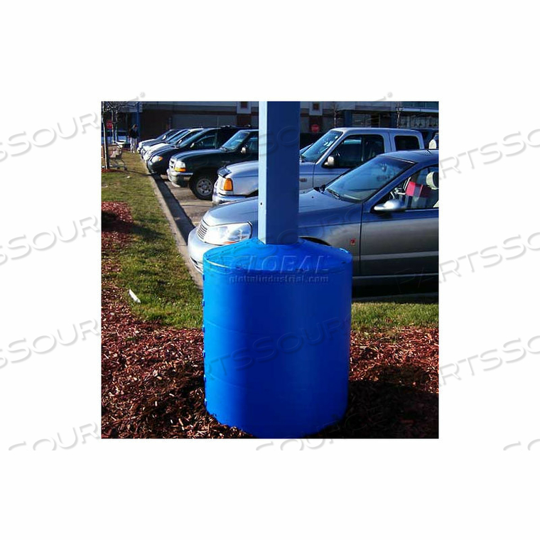 LIGHT POLE GUARD BASE COVER, 26"DIA. X 41-1/4"H, 4 RINGS, BLUE by Post Guard