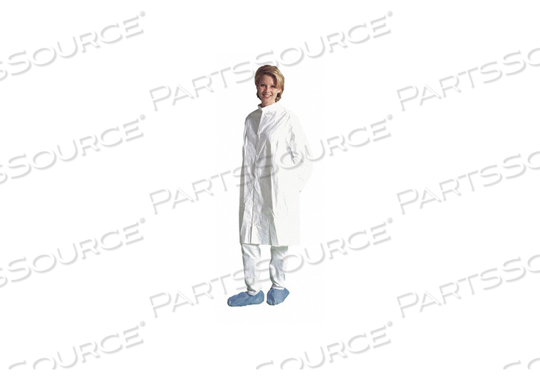 D1433 DISP. CLEANROOM COAT L TYVEK(R) WHT PK30 by DuPont D1433 DISP. CLEANROOM COAT L TYVEK(R) WHT PK30 by DuPont