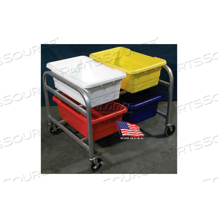 SIDE BY SIDE QUAD TOTE CART, KNOCK DOWN, ALUMINUM, 34"L X 28"W X 27-1/2"H 