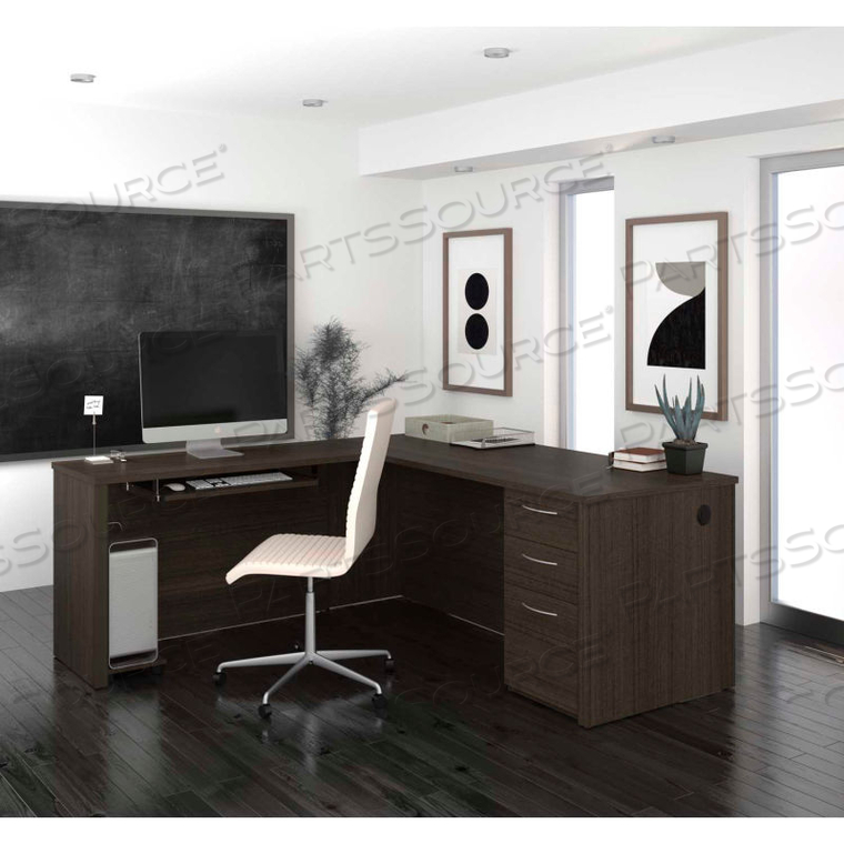 71" L-SHAPED DESK - 71" - DARK CHOCOLATE - EMBASSY SERIES by Bestar Technologies, Inc. 71" L-SHAPED DESK - 71" - DARK CHOCOLATE - EMBASSY SERIES by Bestar Technologies, Inc.