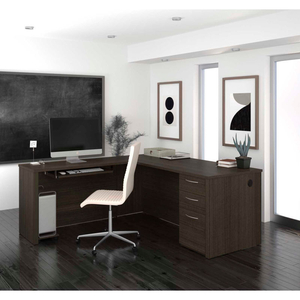 71" L-SHAPED DESK - 71" - DARK CHOCOLATE - EMBASSY SERIES by Bestar Technologies, Inc. 71" L-SHAPED DESK - 71" - DARK CHOCOLATE - EMBASSY SERIES by Bestar Technologies, Inc.