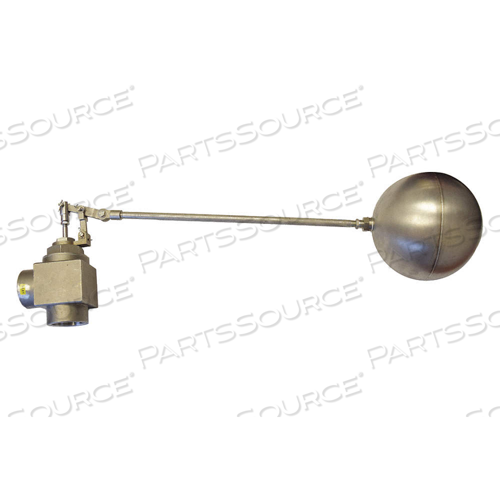 FLOAT VALVE ASSEMBLY, FOR WATER MEDIA, ANGLE VALVE BODY, CYLINDRICAL, 1 1/2 IN FNPT by Approved Vendor FLOAT VALVE ASSEMBLY, FOR WATER MEDIA, ANGLE VALVE BODY, CYLINDRICAL, 1 1/2 IN FNPT by Approved Vendor