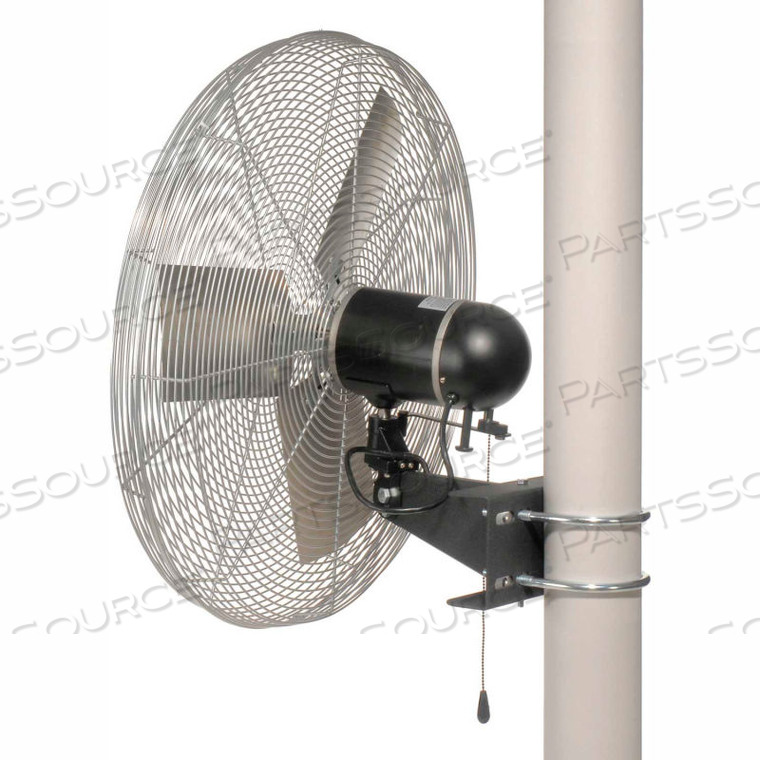 30 INCH POLE MOUNT FAN NON OSCILLATING 1/4 HP 5400 CFM 1 PH TE MOTOR 