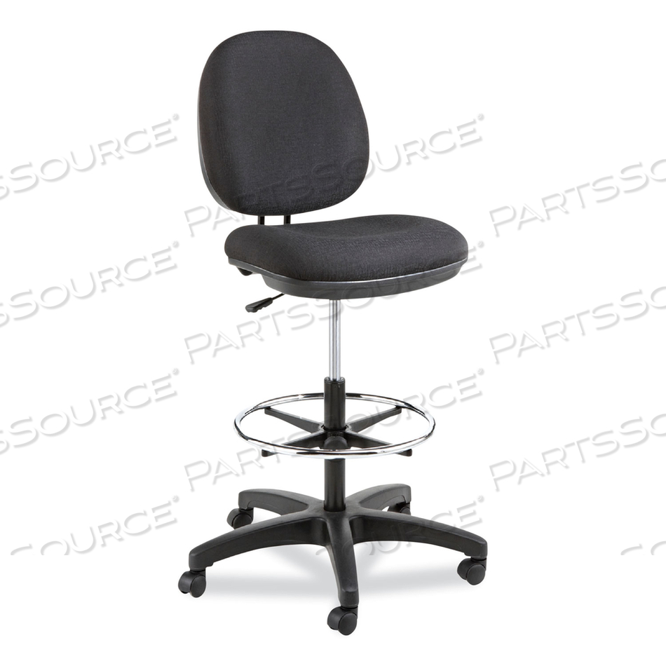 ALERA INTERVAL SERIES SWIVEL TASK STOOL, SUPPORTS UP TO 275 LB, 23.93" TO 34.53" SEAT HEIGHT, BLACK FABRIC by Alera ALERA INTERVAL SERIES SWIVEL TASK STOOL, SUPPORTS UP TO 275 LB, 23.93" TO 34.53" SEAT HEIGHT, BLACK FABRIC by Alera