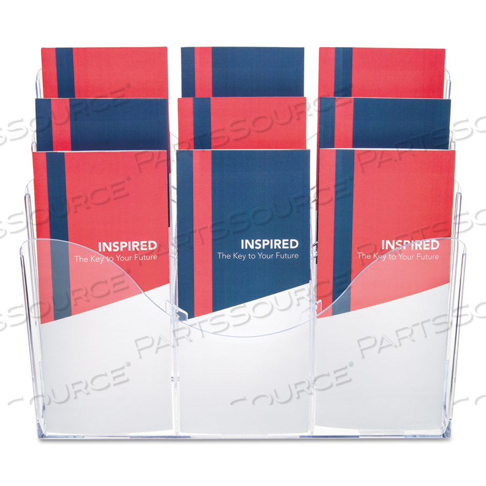 THREE-TIER DOCUMENT ORGANIZER W/DIVIDERS, 13-3/8"W X 3-1/2"D X 11-1/2"H, CLEAR by Deflecto