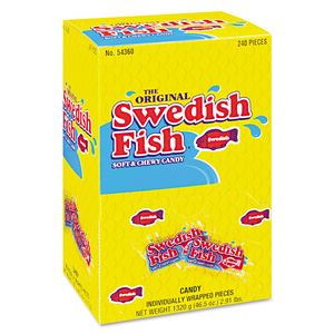 GRAB-AND-GO CANDY SNACKS IN RECEPTION BOX, 240-PIECES/BOX by Swedish Fish