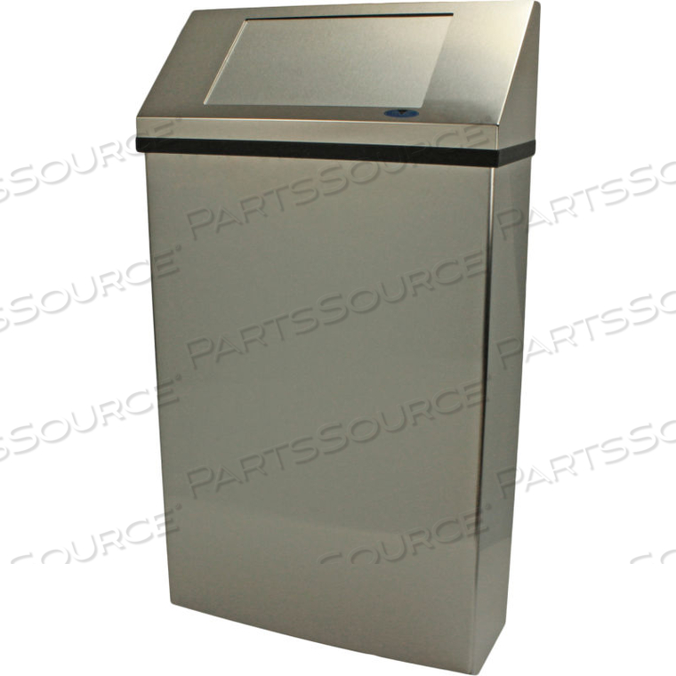 JUMBO WALL MOUNTED STAINLESS STEEL WASTE RECEPTACLE, 17 GALLON, by Frost Products Ltd