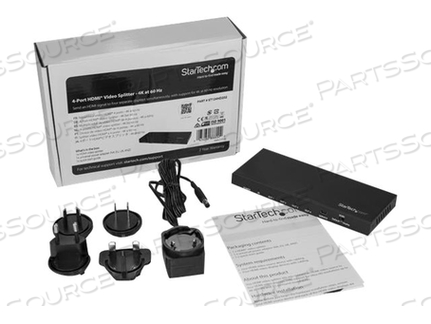 HDMI 2.0 SPLITTER SUPPORTS UHD 4K AT 60HZ AND HDR - 1X4 HDMI SPLITTER 4K PASSES by StarTech.com Ltd.