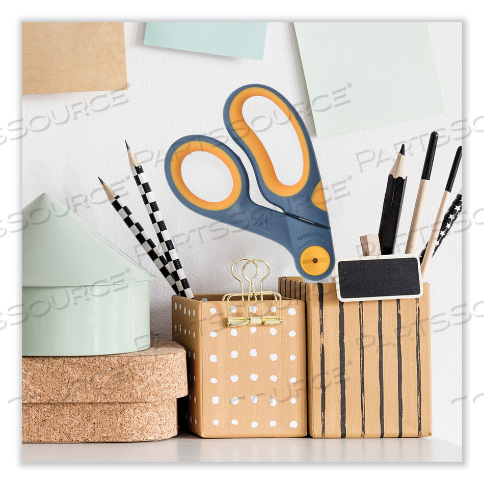 NON-STICK TITANIUM BONDED SCISSORS, 8" LONG, 3.25" CUT LENGTH, GRAY/YELLOW BENT HANDLE by Westcott NON-STICK TITANIUM BONDED SCISSORS, 8" LONG, 3.25" CUT LENGTH, GRAY/YELLOW BENT HANDLE by Westcott