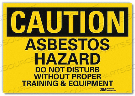 SAFETY SIGN ASBESTOS HAZARD 7IN.HX10IN.W by Lyle Signs Inc.