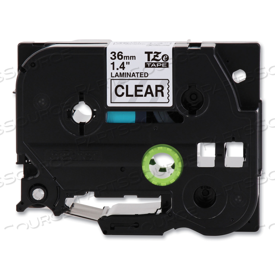 TZE STANDARD ADHESIVE LAMINATED LABELING TAPE, 1.4" X 26.2 FT, WHITE ON MATTE CLEAR by Brother TZE STANDARD ADHESIVE LAMINATED LABELING TAPE, 1.4" X 26.2 FT, WHITE ON MATTE CLEAR by Brother