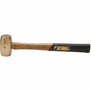 3 LB. NON-SPARKING BRASS HAMMER, 12.5" WOOD HANDLE by ABC Hammers Inc.