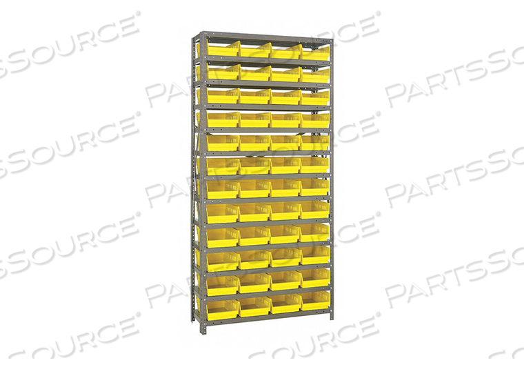 E1517 BIN SHELVING 75 OVERALL H 48 BINS YLLOW by Quantum Storage Systems E1517 BIN SHELVING 75 OVERALL H 48 BINS YLLOW by Quantum Storage Systems