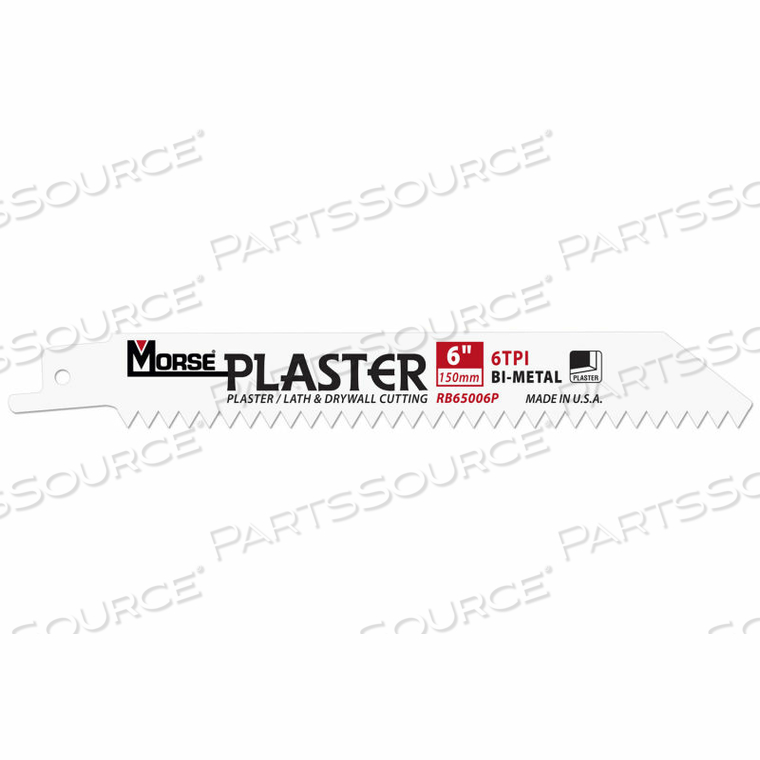 PLASTER RECIPROCATING SAW BLADES 6"L X 3/4"W, 86TPI, 50 PK 